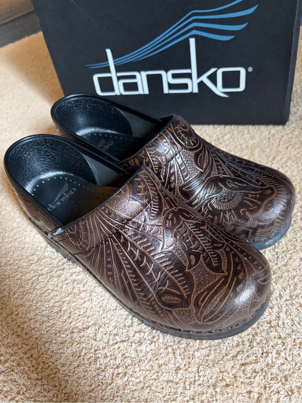 Dansko Women’s Professional Embossed Leather Clog - Brown